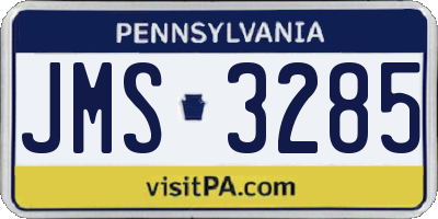 PA license plate JMS3285