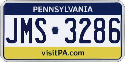 PA license plate JMS3286