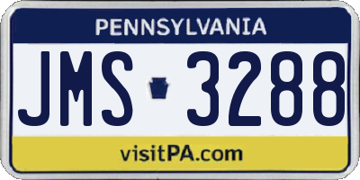 PA license plate JMS3288