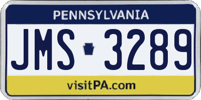 PA license plate JMS3289