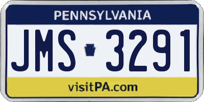 PA license plate JMS3291