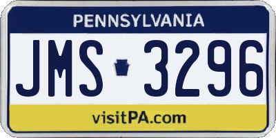 PA license plate JMS3296