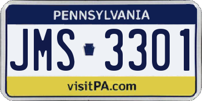 PA license plate JMS3301