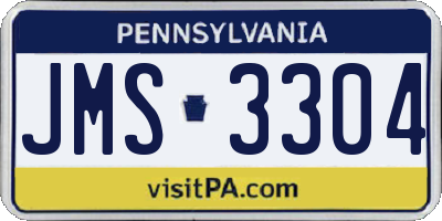 PA license plate JMS3304