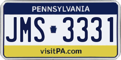 PA license plate JMS3331