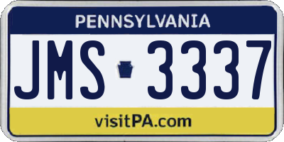 PA license plate JMS3337
