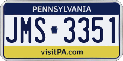 PA license plate JMS3351