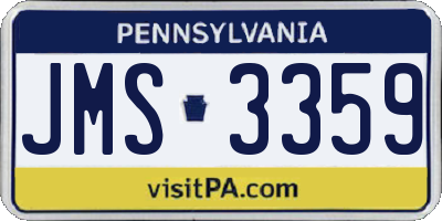 PA license plate JMS3359