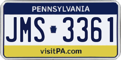 PA license plate JMS3361