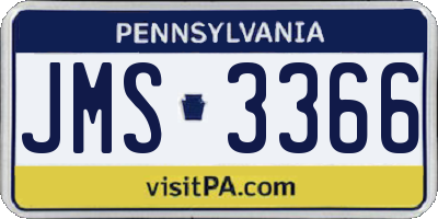 PA license plate JMS3366