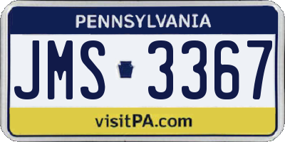 PA license plate JMS3367