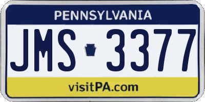 PA license plate JMS3377