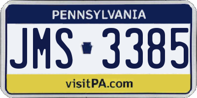 PA license plate JMS3385