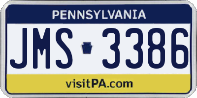 PA license plate JMS3386