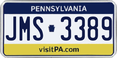 PA license plate JMS3389