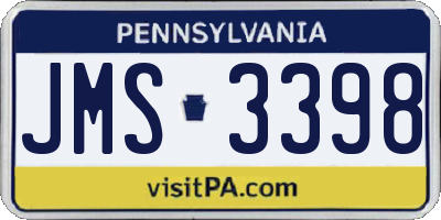 PA license plate JMS3398