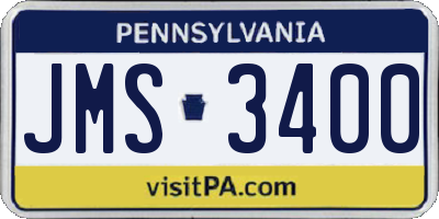 PA license plate JMS3400
