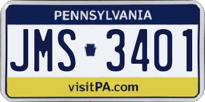 PA license plate JMS3401