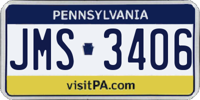 PA license plate JMS3406