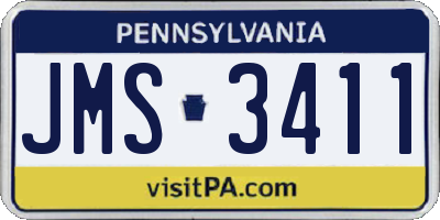 PA license plate JMS3411