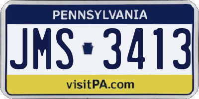 PA license plate JMS3413