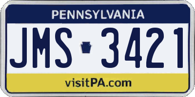 PA license plate JMS3421