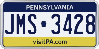 PA license plate JMS3428