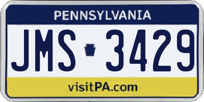PA license plate JMS3429