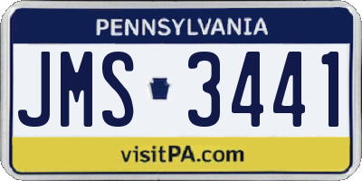 PA license plate JMS3441