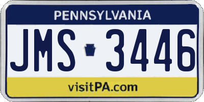 PA license plate JMS3446