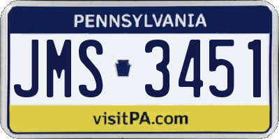 PA license plate JMS3451