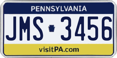 PA license plate JMS3456