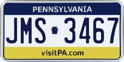PA license plate JMS3467