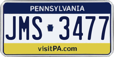 PA license plate JMS3477