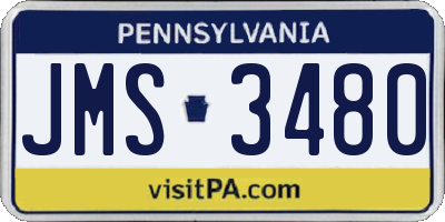 PA license plate JMS3480