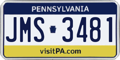 PA license plate JMS3481