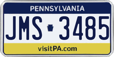 PA license plate JMS3485