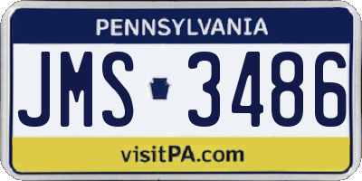 PA license plate JMS3486