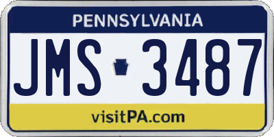 PA license plate JMS3487