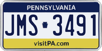 PA license plate JMS3491