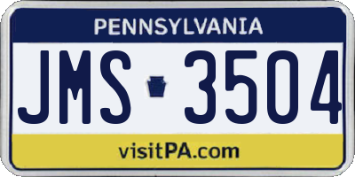 PA license plate JMS3504