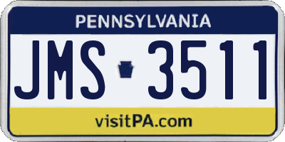 PA license plate JMS3511