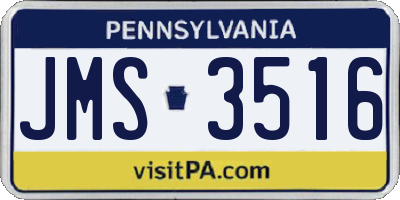 PA license plate JMS3516