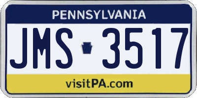 PA license plate JMS3517
