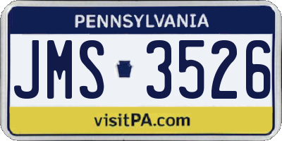 PA license plate JMS3526