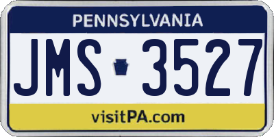 PA license plate JMS3527