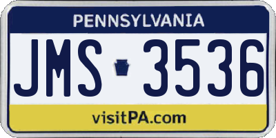 PA license plate JMS3536