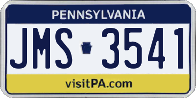 PA license plate JMS3541