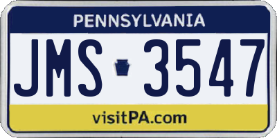 PA license plate JMS3547