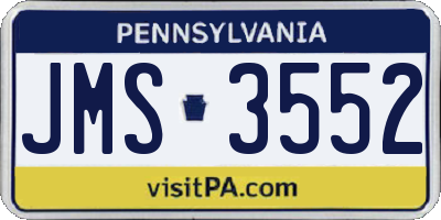 PA license plate JMS3552